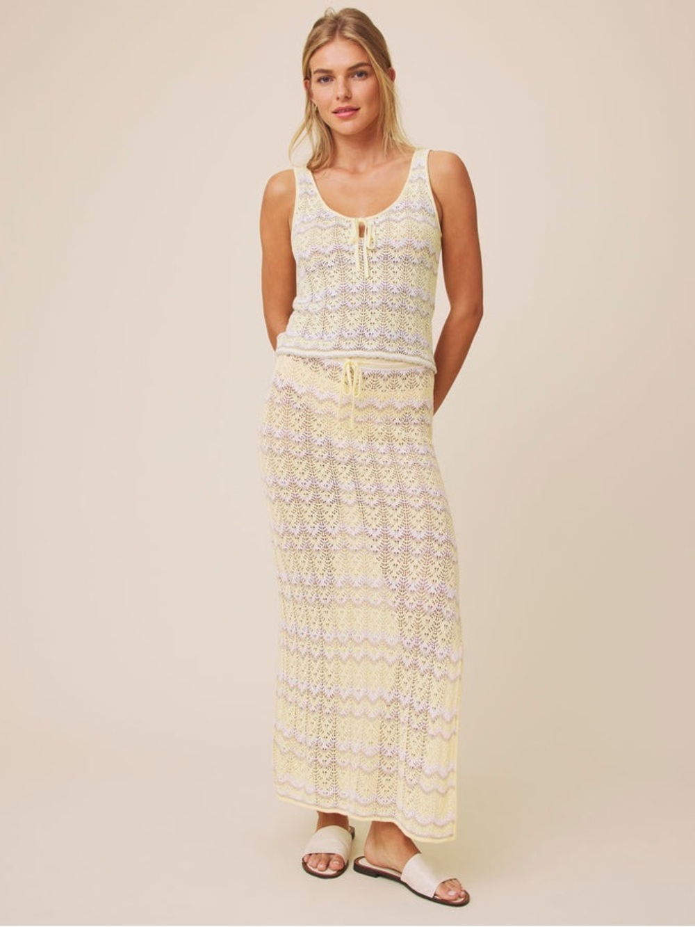 NWT Splendid Eleni Stripe Knit Yellow Sweater Tank - size small